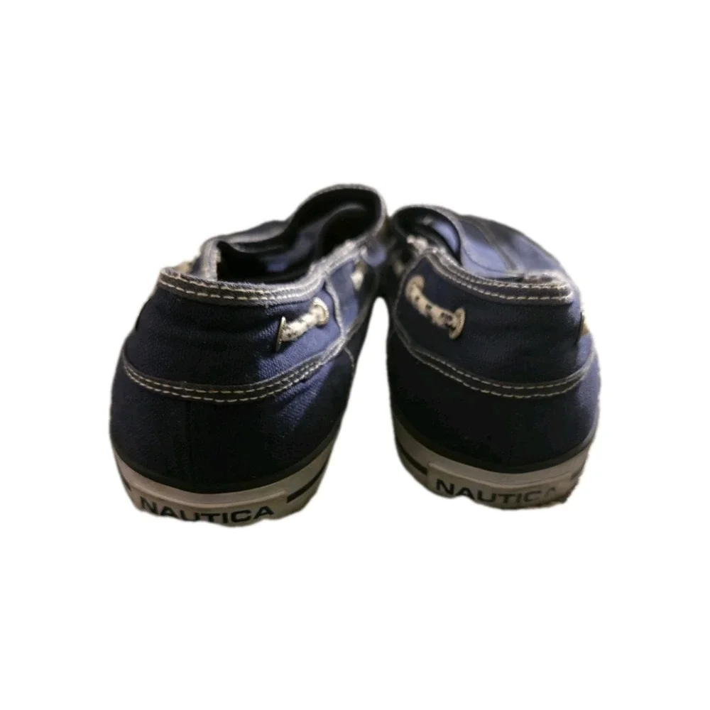 Nautica NM2277N Men's 10.5‎ Canvas Boat Shoes Navy Deck Slip-On Lace Casual 44.5